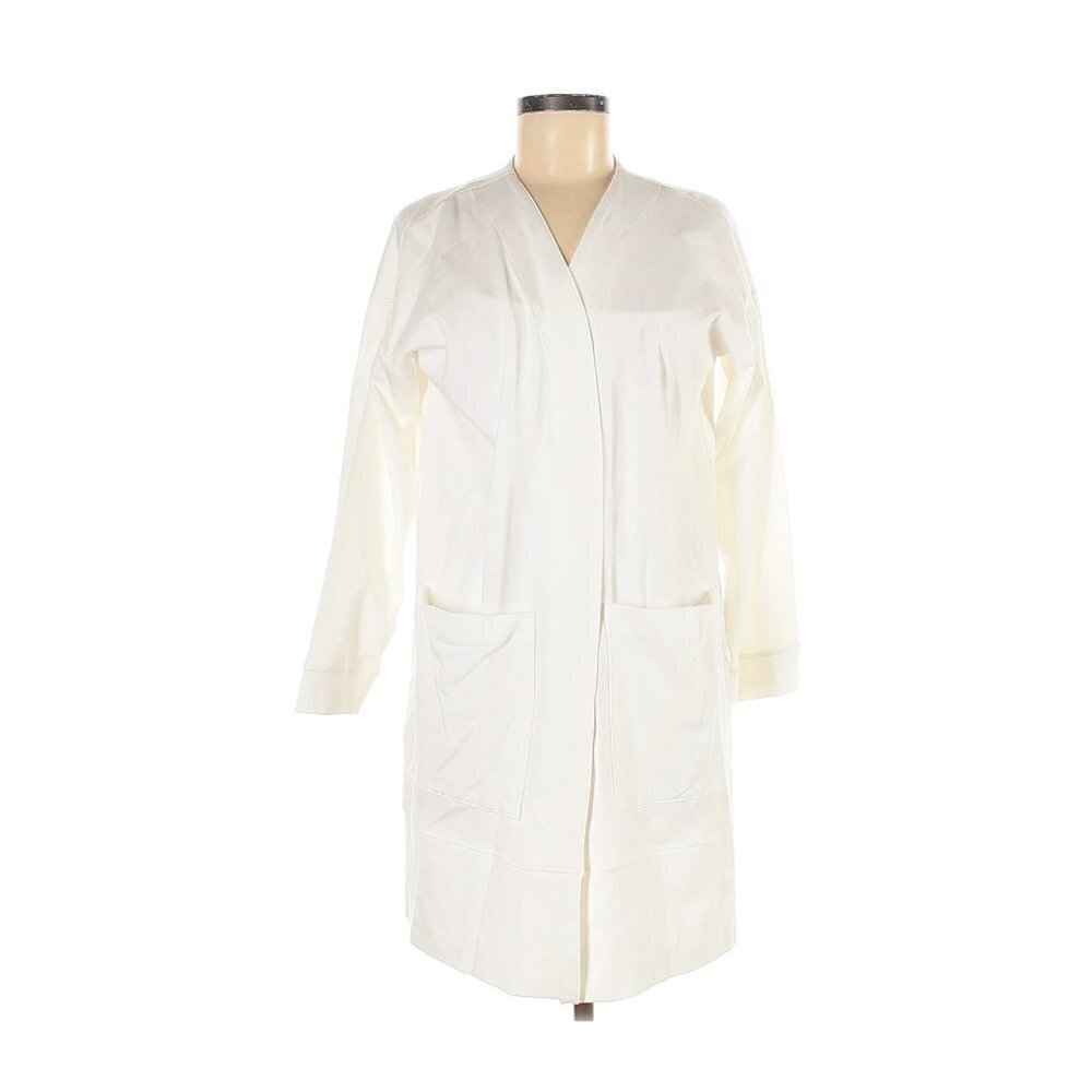 NWT Eileen Fisher Bracelet Sleeve Jacket in White Cotton Stretch Jersey XS
